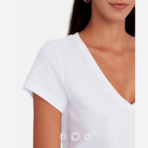 Intermix boxy v-neck t-shirt M white - Picture 7 of 9